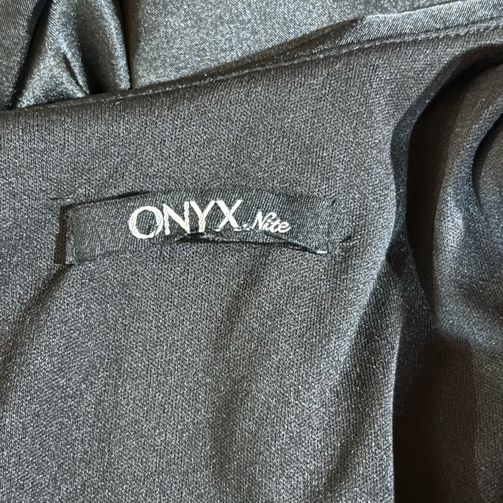 Onyx Nite Satin Dark Green Midi Dress - Picture 9 of 11